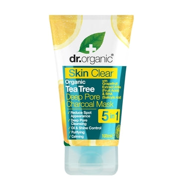 Dr Organic Skin Clear Organic Tea Tree Deep Pore Charcoal Mask 100ml - Natural Ethos