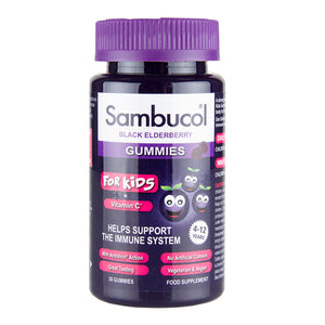 Sambucol For Kids 4-12 Years + Vitamin C Black Elderberry 30 Gummies - Natural Ethos
