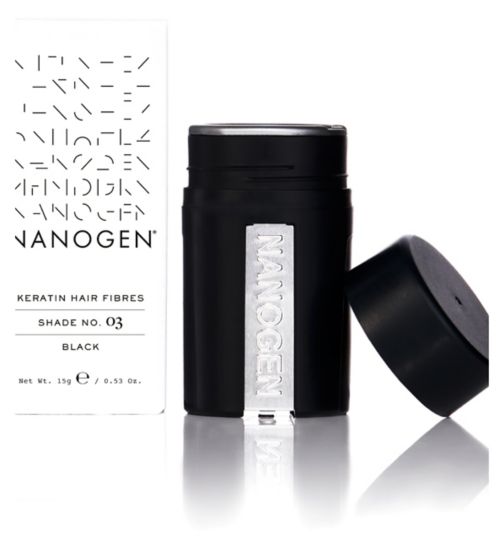 Nanogen Hair Thickening Keratin Fibres - Black 15g (1 month supply) - Natural Ethos