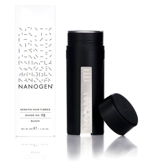Nanogen Hair Thickening Keratin Fibres - Black 30g (2 months' supply) - Natural Ethos